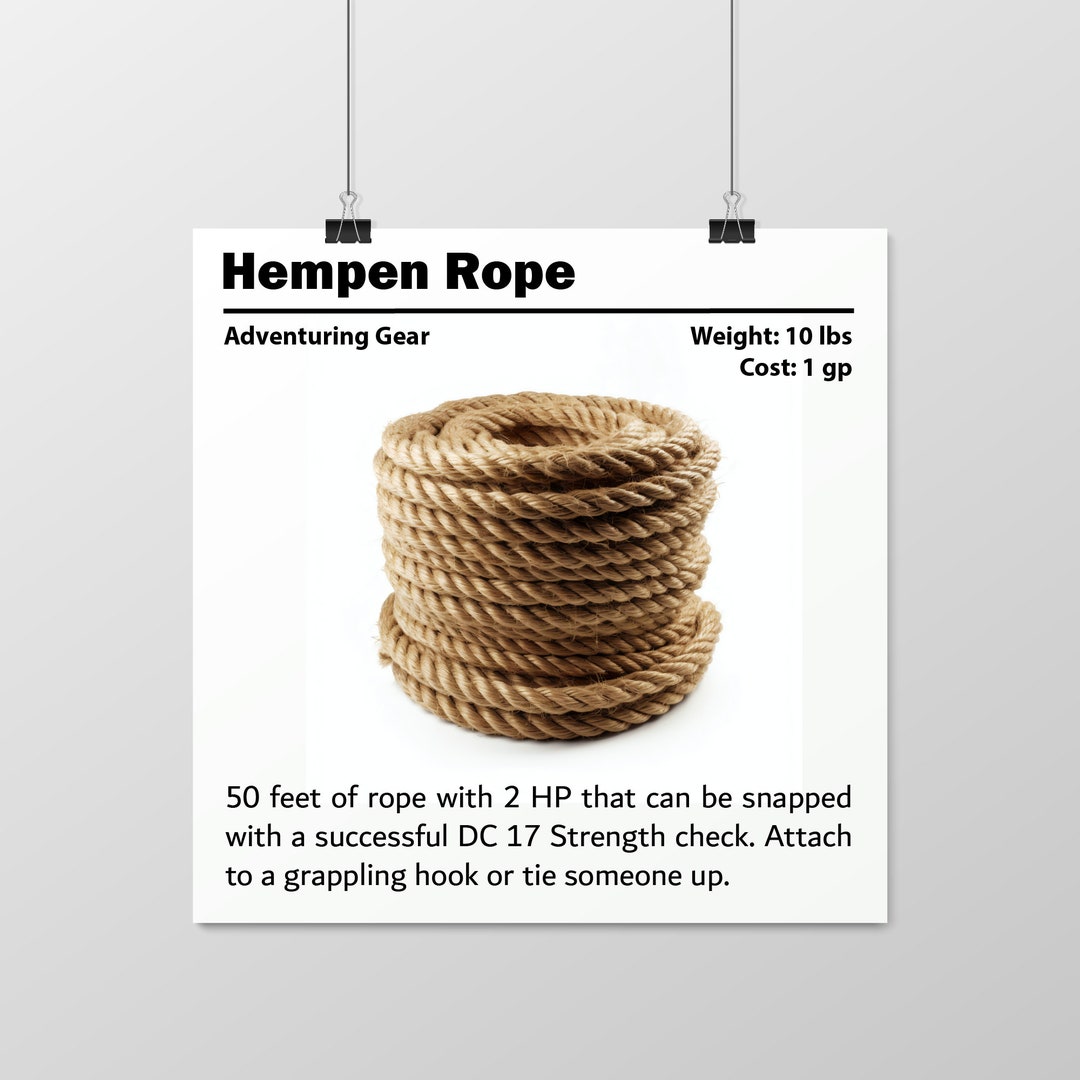 Dnd Poster, Dnd Hempen Rope Poster, D&D Poster, Dungeon Master Gift,  Tabletop Game Room Decor, Critical Role Poster, RPG Gamer Gift 