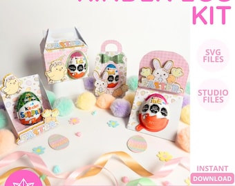 Bundle 4 Kinder Joy Box Templates • Pack 4 Kinder Joy Boxes • Editable Template • SVG STUDIO • Silhouette Cricut • Party Favor Box
