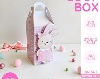 Gift Loop Box Editable Template • Hook Box • SVG DXF STUDIO • Silhouette Cricut Cutting File • Digital Party Favor Box