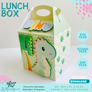 Kids Lunch Box • Editable Lunch Box Template • SVG DXF STUDIO File • Silhouette Cricut Cut File • Digital Kids Party