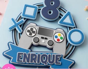 Gamer Party Cake Topper | Gamer Cake Topper with SVG Studio Video Games | Gamer Themed Birthday | For Cricut and Cameo | Cake Topper File