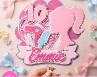 Girl Doll Cake Topper SVG | Doll Cake Topper for Girl SVG Studio | Fashion Doll | Girl Doll Birthday | Cricut and Cameo | Doll Party