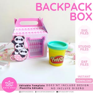 Play-Doh Lunch Box Editable Template • SVG DXF STUDIO • Play-Doh Lunch Box Holder • Cricut Silhouette Cut Files • Digital File Party