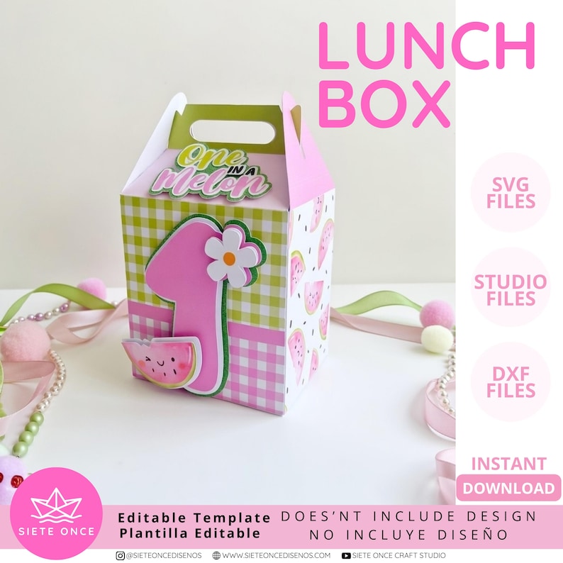 Lunch Box Editable Template • Kids Lunch Box • SVG DXF STUDIO File ...