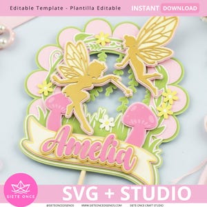 Fairies Party Cake Topper | Fairy Cake Topper SVG Studio | Fairy Birthday | For Cricut and Cameo | Fairies Cake Topper File