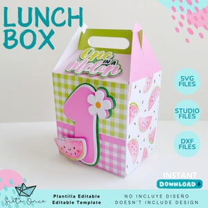 Kids Lunch Box • Editable Lunch Box Template • SVG DXF STUDIO File • Silhouette Cricut Cut File • Digital Kids Party