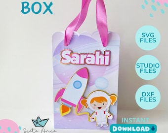 Gift Bag Box • Editable Gift Bag Box Template • SVG DXF STUDIO • Cutting File for Silhouette Cricut • Digital Party Favor Box