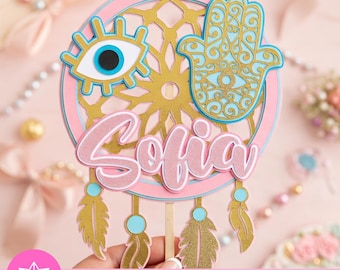 Dreamcatcher Party Cake Topper | Dreamcatcher Topper SVG Studio | Dreamcatcher Theme Birthday | For Cricut and Cameo | Cake Topper File