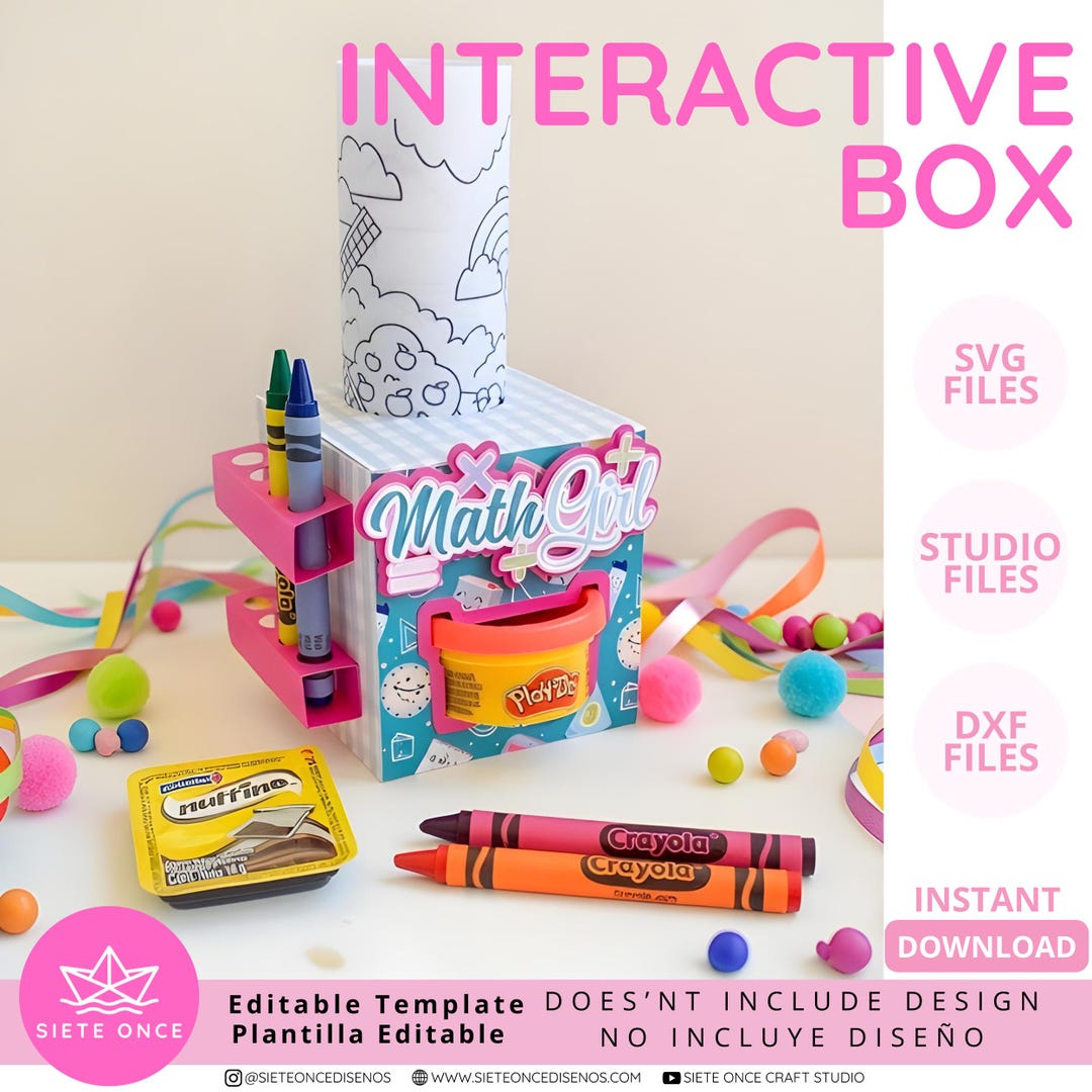 Interactive Box • Activity Box for Nucita Playdoh Crayola • Editable ...