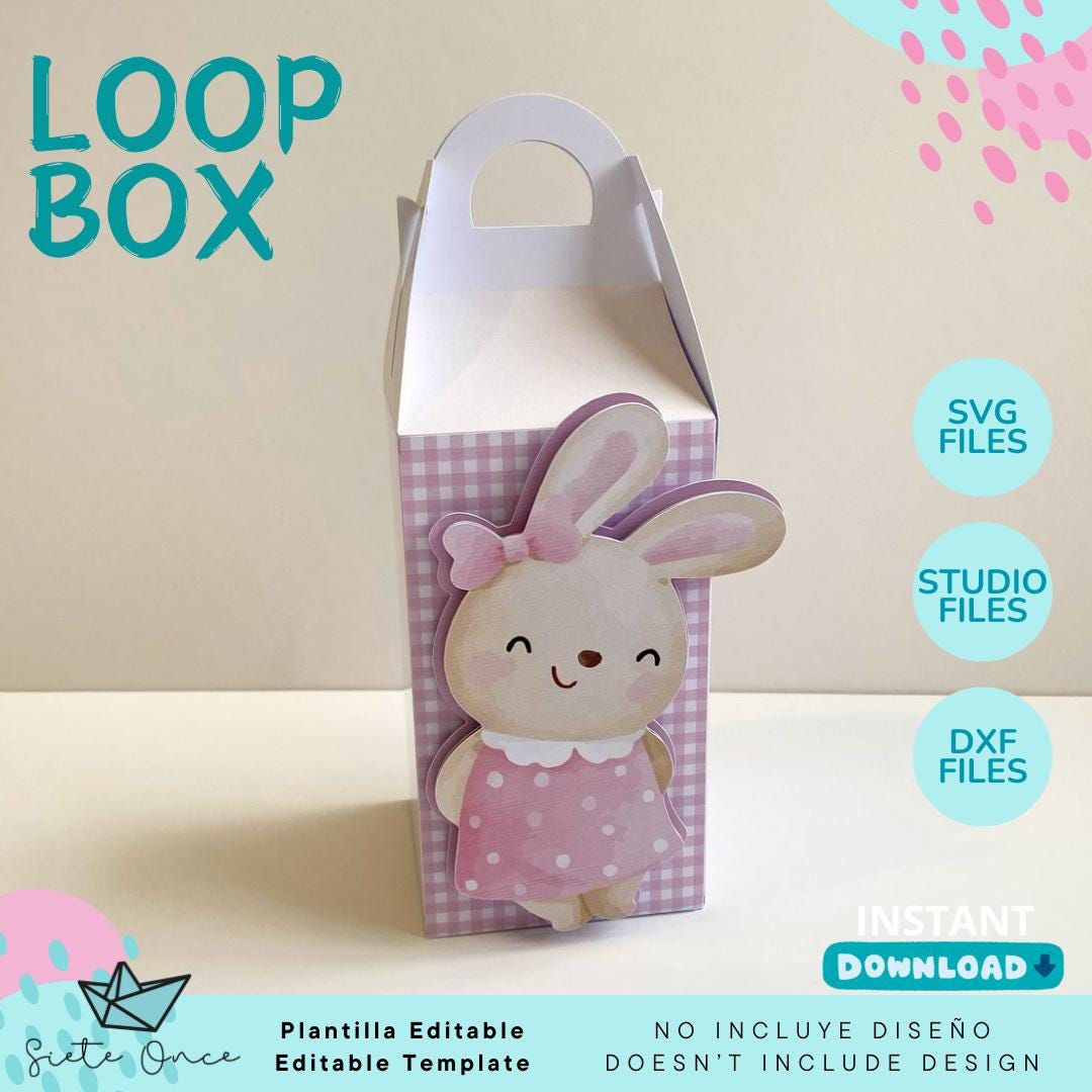 Gift Loop Box • Editable Gift Loop Box Template • SVG DXF STUDIO ...
