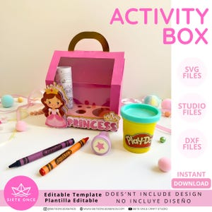 Activity Box for Stamps Playdoh Crayola • Caja Interactiva • Editable Template SVG DXF STUDIO • Silhouette Cricut Files • Archivo Digital