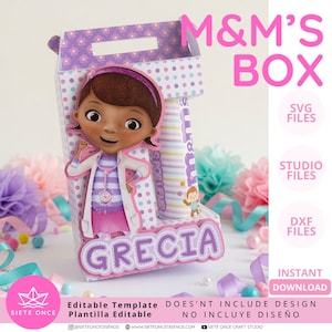 Mini M&M Tube Box Editable Template • Caja para Tubo Mini Chocolates • SVG DXF STUDIO File • Archivo de Corte Silhouette Cricut •  Party