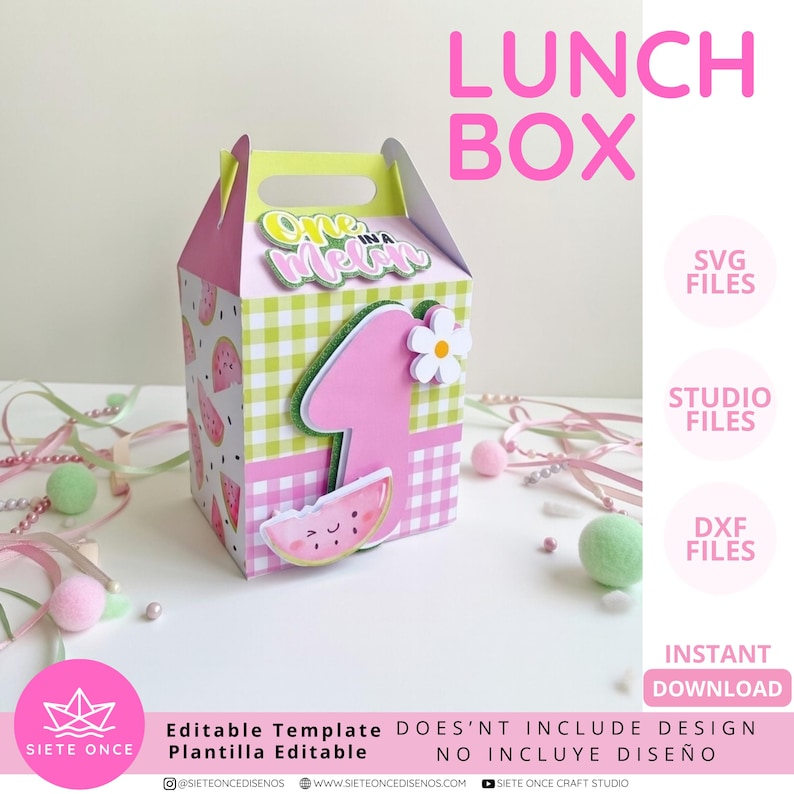 Lunch Box Editable Template • Kids Lunch Box • SVG DXF STUDIO File ...