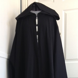 Black or brown or red linen look cloak cape robe with hood and sleeves Jedi Sith Lord Obi Wan Kanobi cosplay