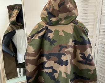 Camouflage Cosplay Poncho Cape: Military Army Theme COD ghost tactical game