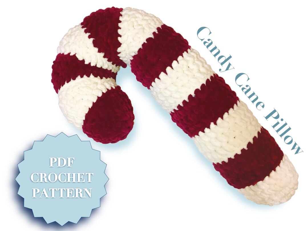 Crochet Candy Cane Pillow Pattern Christmas Crafts Cute Winter Crochet ...