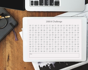2000 Euro Challenge, 2500 Euro Challenge, Sparhilfe, Bundle, Sofortdruck, Sparchalleng, Instant Download Set, A4, A6 Planer Einlagen, Sparen