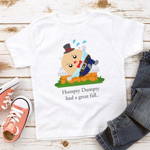 Spersonalizowana koszulka dla dzieci - Humpty Dumpty Toddler Shirt - Personalizuj koszulkę dla niemowląt, małych dzieci i młodzieży, prezent urodzinowy dla dzieci