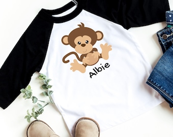 Children's Monkey Print T-Shirt, Fun Graphic Tee