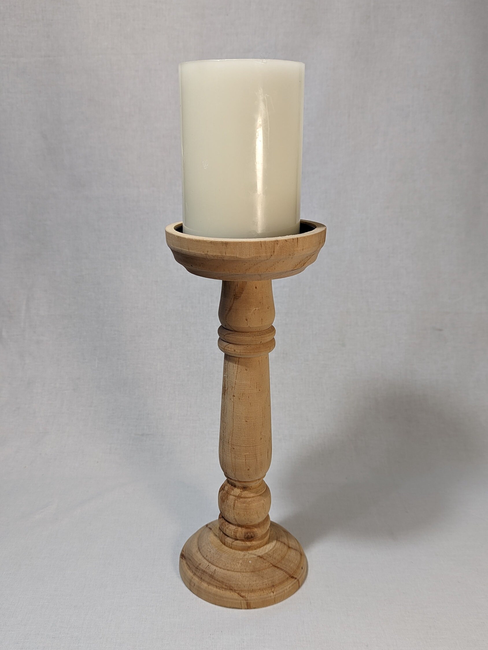 Tall Wooden Candle Holder Etsy