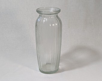 Ribbed Tall Glass Vase