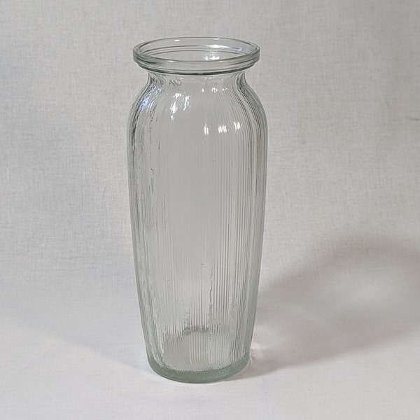 Ribbed Tall Glass Vase