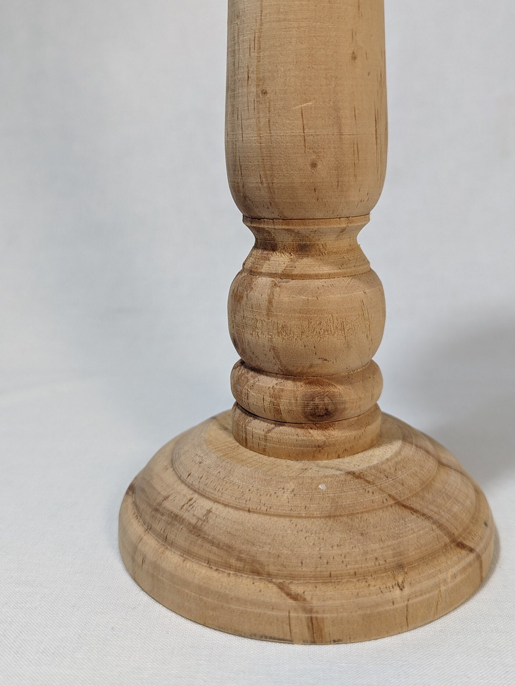 Tall Wooden Candle Holder Etsy