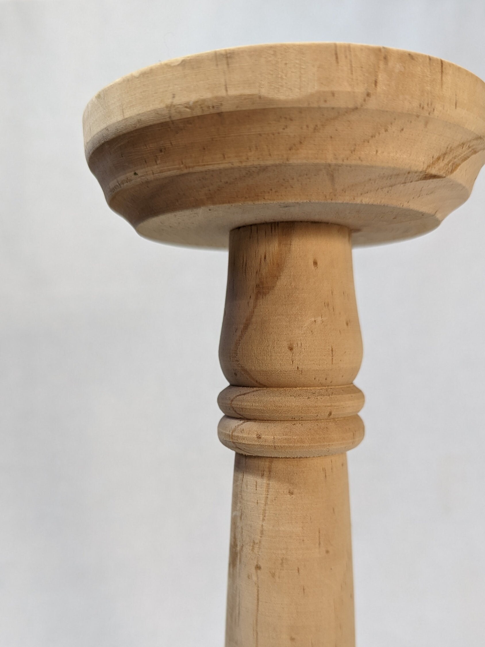 Tall Wooden Candle Holder Etsy