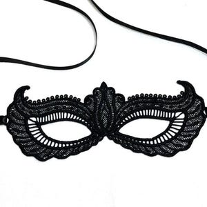 Masquerade Ball Party Mask 2 Styles, Black or White Embroidered Lace Mask, Elegant Boudoir Lace Mask, Wedding, Veil Eye Mask, Lightweight