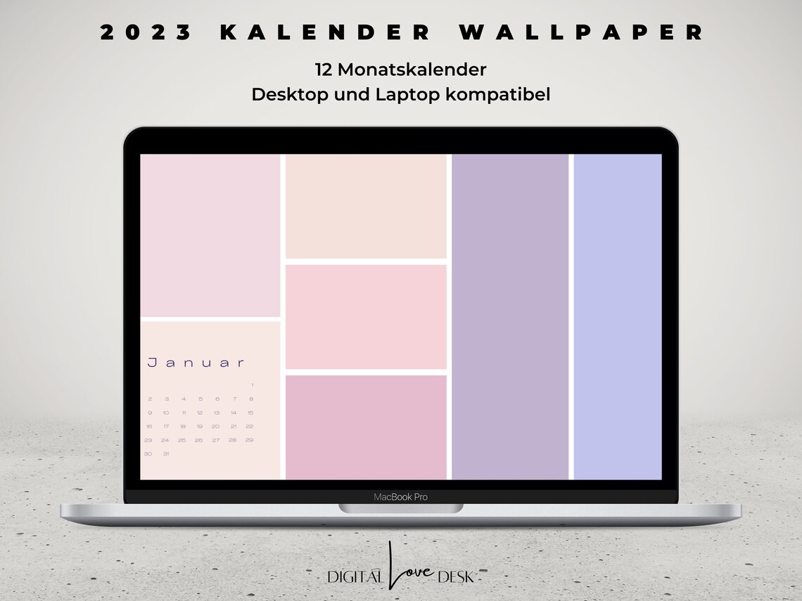 2023 Desktop Calendar Wallpaper Minimalist Aestethic - Etsy