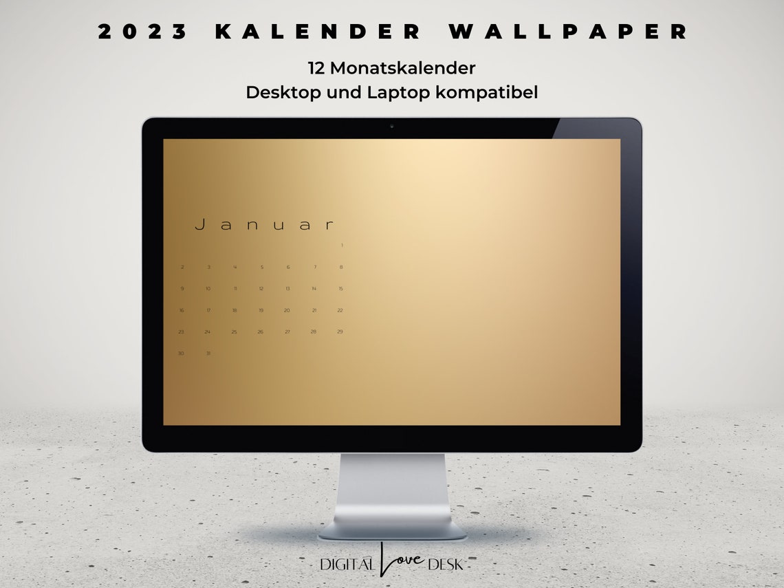 2023 Desktop Calendar Wallpaper Organization Screen Pc Etsy