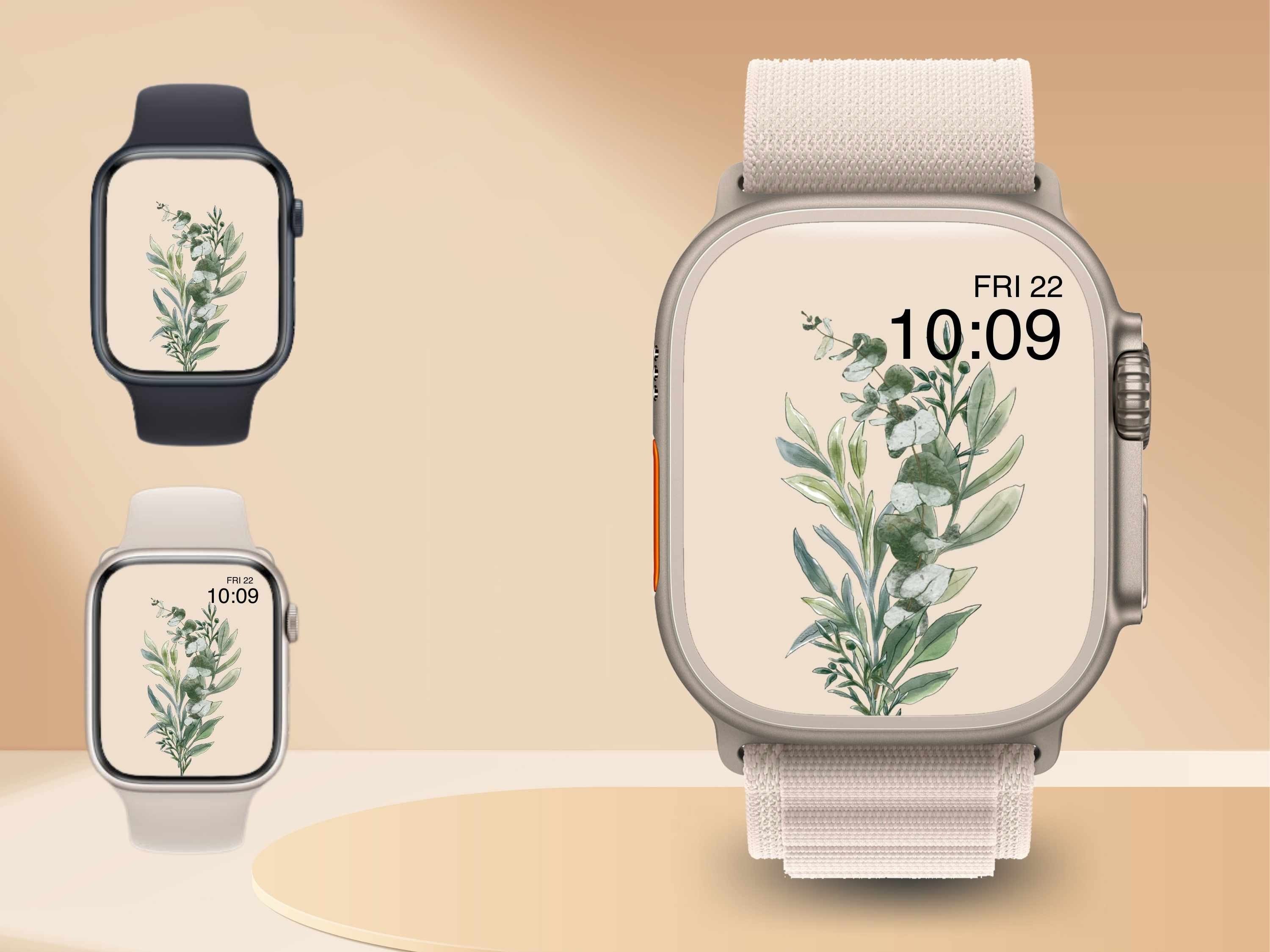 Eucalyptus Branch Smart Watch Wallpaper, Smart Watch Background, Apple