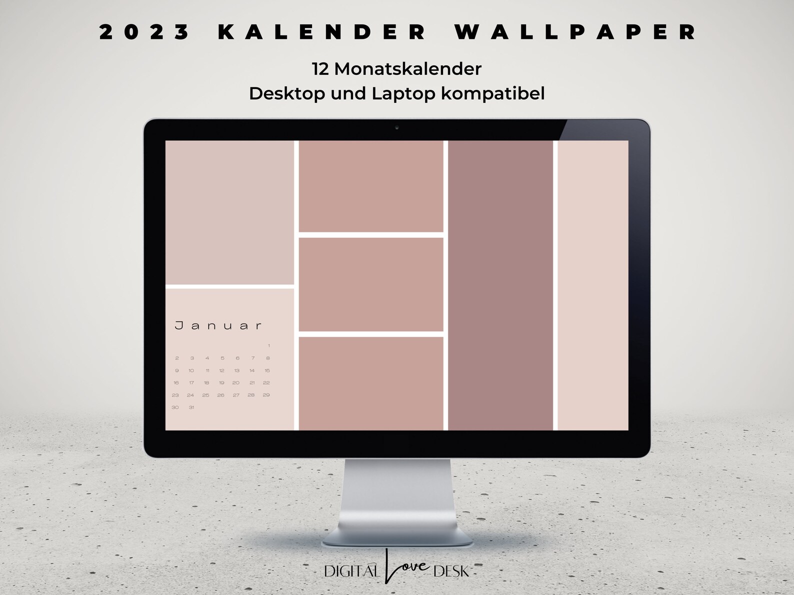 2023 Desktop Calendar Wallpaper Minimalist Aestethic - Etsy