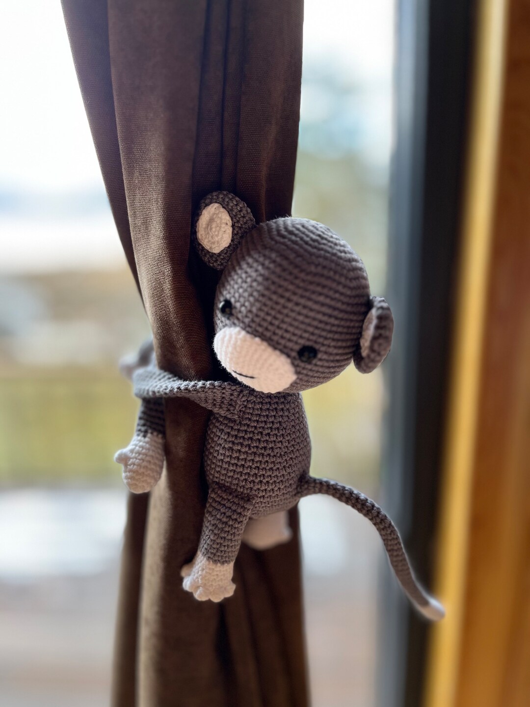 Monkey CURTAIN TIE BACK, Animal Tie Backs, Curtain Hold Back, Monkey
