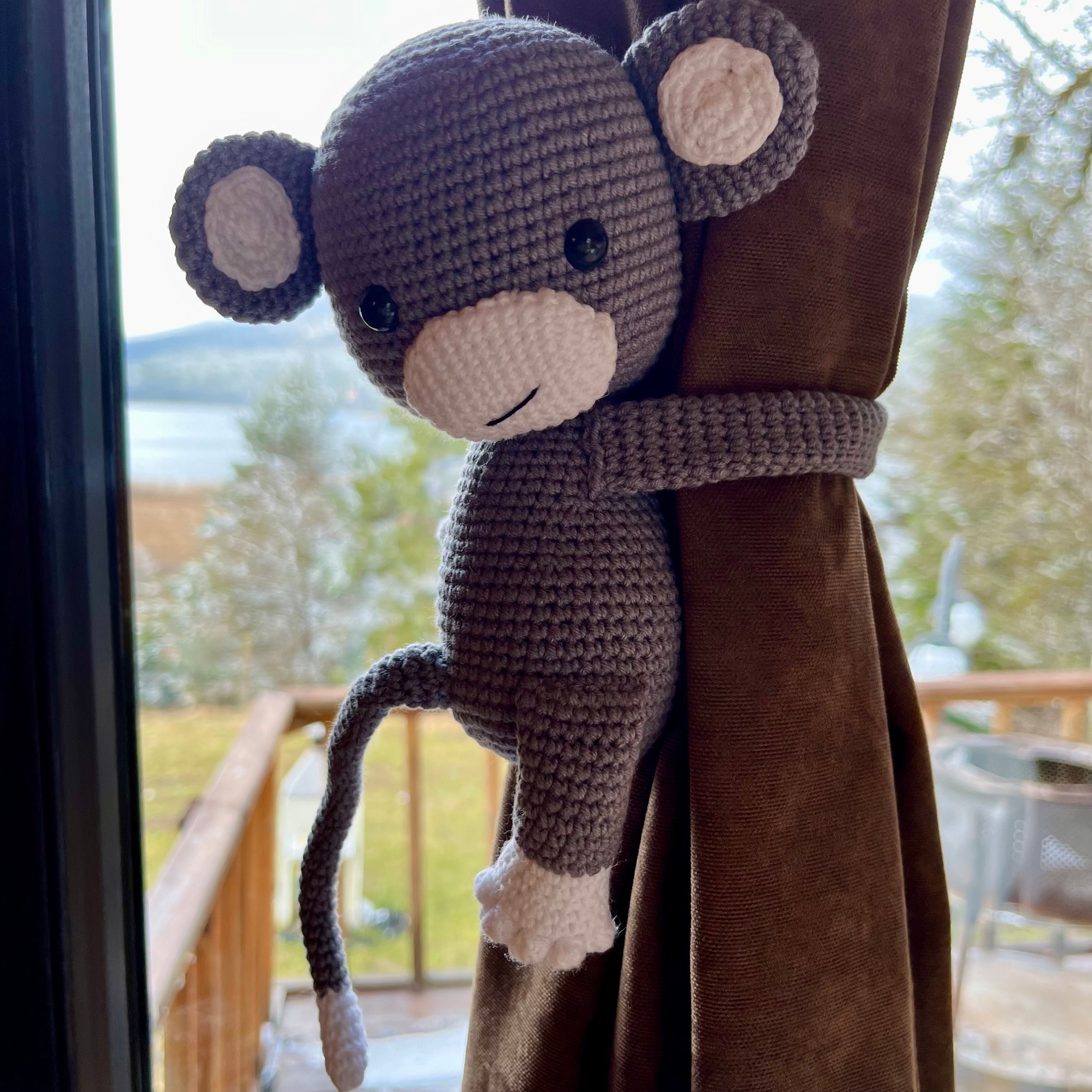 Monkey CURTAIN TIE BACK, Animal Tie Backs, Curtain Hold Back, Monkey