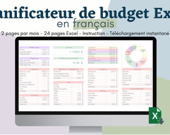 Monthly Budget Planner Excel Digital Budget Tracking expenses, savings, repayment and debt, paycheck income