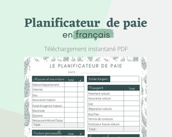 Planificateur de paie à imprimer pour la gestion de comptes et le suivi financier mensuel et annuel, A4, A5, PDF