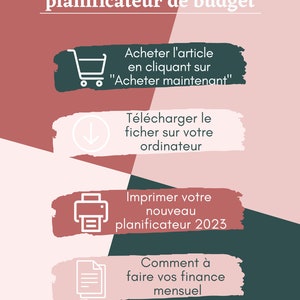 Monthly printable budget for account management and monthly and annual financial monitoring, A4, A5, PDF image 2