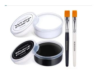 Black & White Oil Face Body Paint Set: Professional Cosplay Makeup