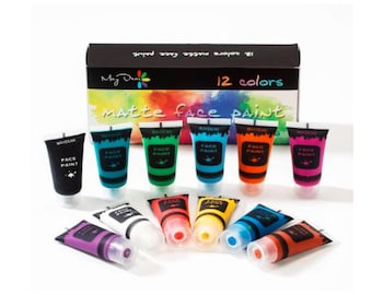 Non-Toxic Face and Body Paint Set: 12 Matte Colors