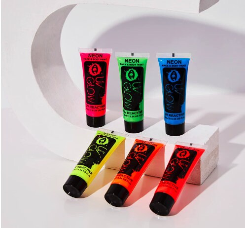 UV Glow Blacklight Face and Body Paint - Set of 6 Tubes - Neon ...