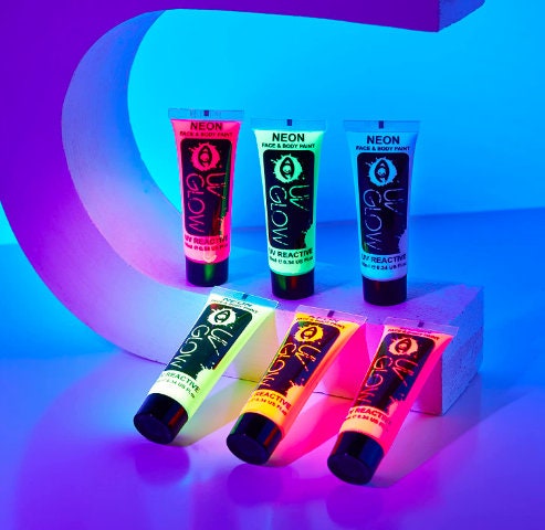 UV Glow Blacklight Face and Body Paint - Set of 6 Tubes - Neon ...