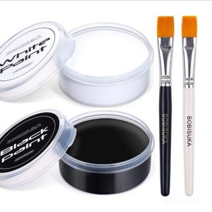 Black & White Oil Face Body Paint Set/Professional Paint Palette Kit for Art Theatre Cosplay Halloween/Makeup for Adults