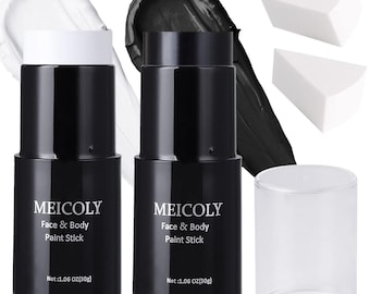 Black and White Face Paint Stick: Halloween Clown, Mime, Joker Makeup