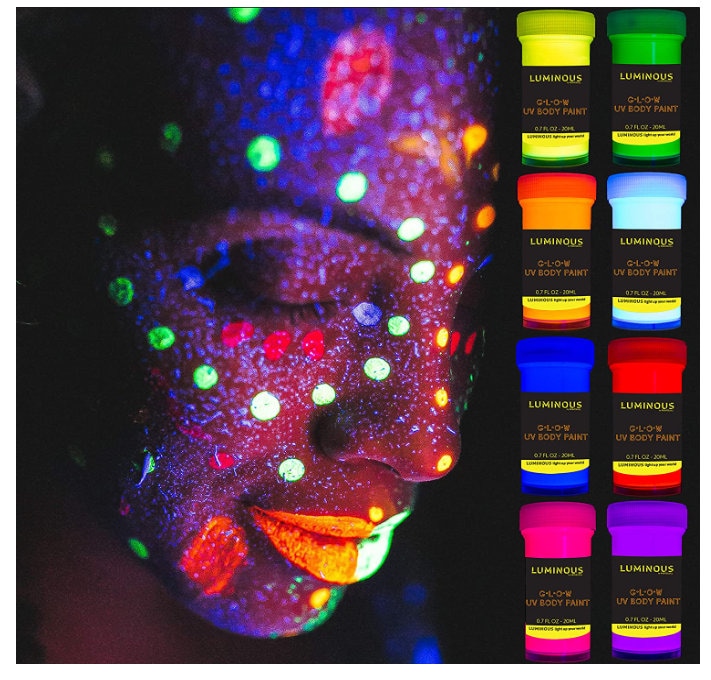 4 X Neon UV Glow Face Body Paint 