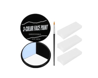 Halloween Face Paint Kit: White, Black, Grey - Cosplay, SFX