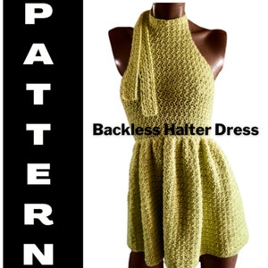 PATTERN ONLY!  Backless Halter Dress