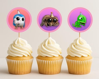 Lucas the Spider Cupcake Toppers | 2-Inch Printable Party Circles | Lucas the Spider Theme | Kids Birthday Decorations | Instant Download