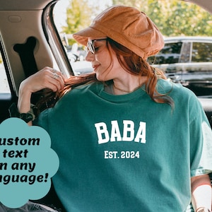 Bulgarian Grandma Est. 2024 T-Shirt, Baba Est. 2024 Shirt, Custom Baby Announcement Gift, New Grandma T-Shirt