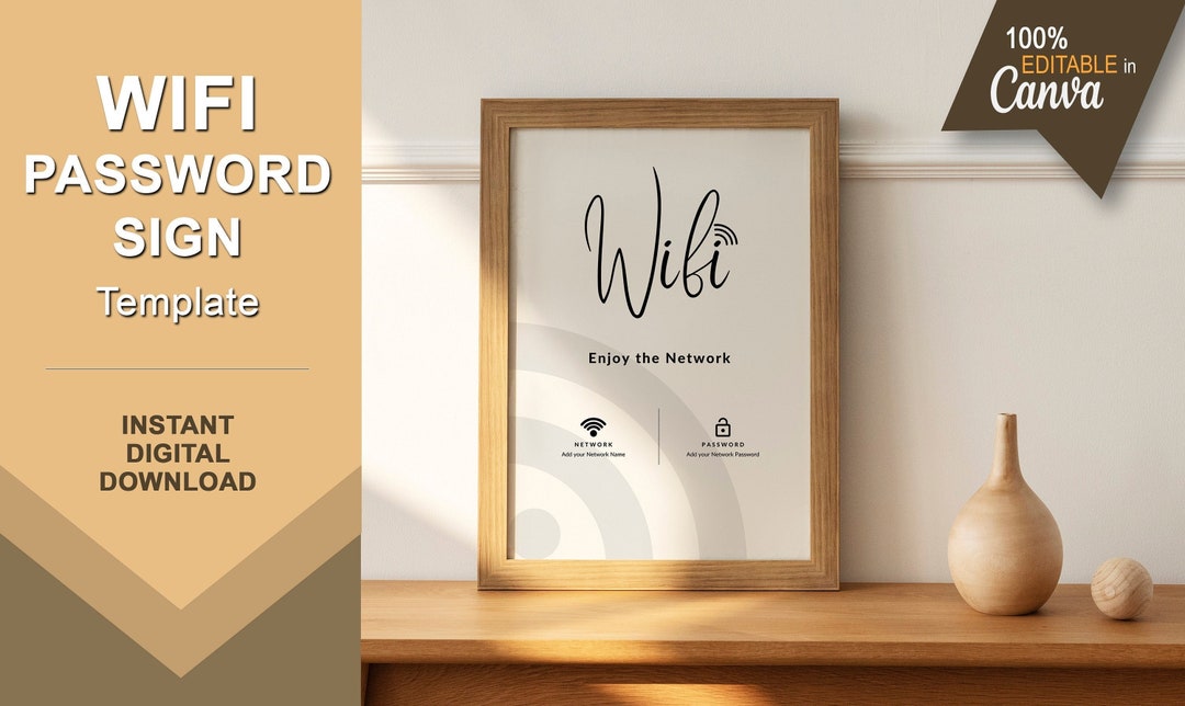 Example Wi Fi Password Sign Wi-fi Password Sign Printable Template Wifi Sign Password Internet ...